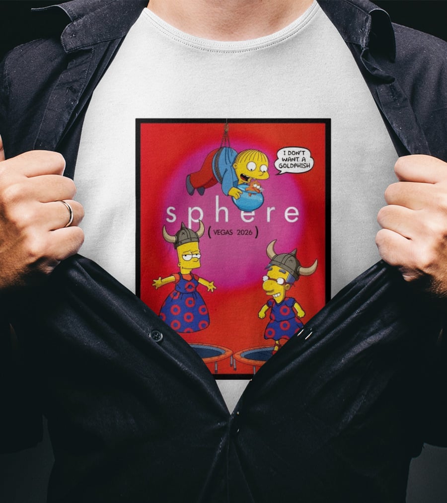 Phish X Simpsons Sphere Vegas 2026 Tour Goldfish Boogie New Springfield T-Shirt