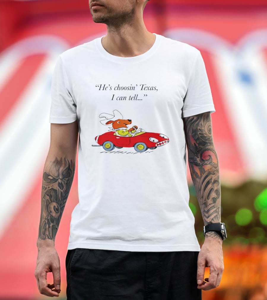 Richard Scarry Dingo He's Choosin' Texas I Can Tell Red Car T-Shirt