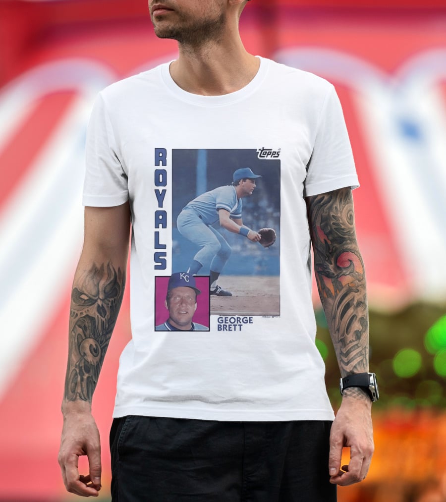 Kansas City Royals George Brett Topps 1984 Baseball Card T-Shirt