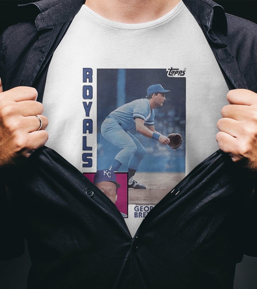 Kansas City Royals George Brett Topps 1984 Baseball Card T-Shirt
