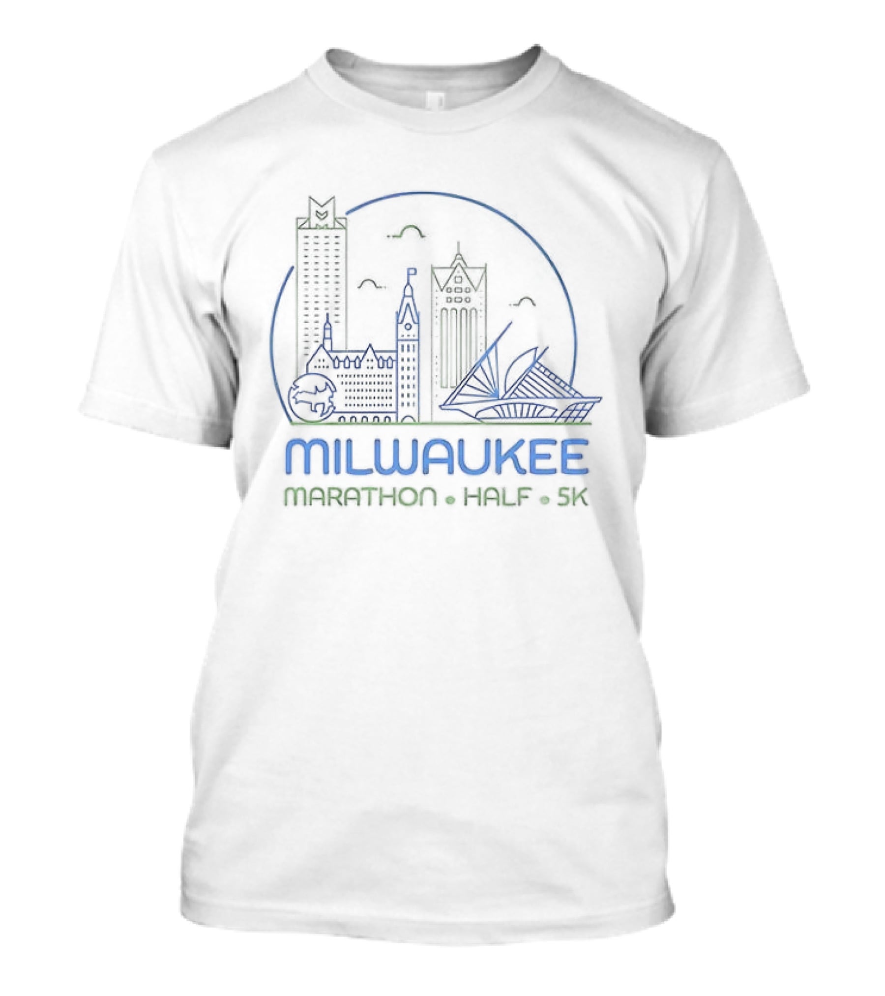 Milwaukee Marathon Half 5K Skyline Race Event T-Shirt