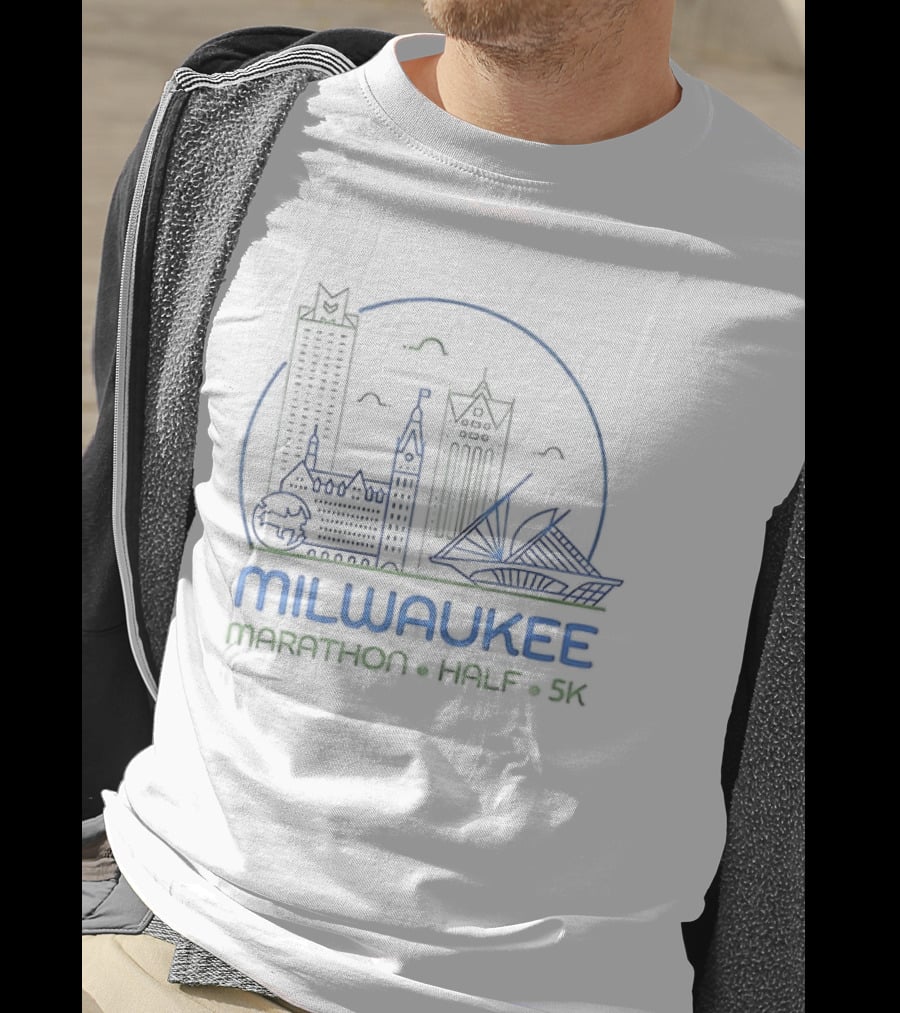 Milwaukee Marathon Half 5K Skyline Race Event T-Shirt