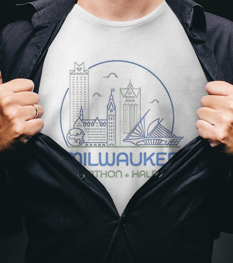 Milwaukee Marathon Half 5K Skyline Race Event T-Shirt