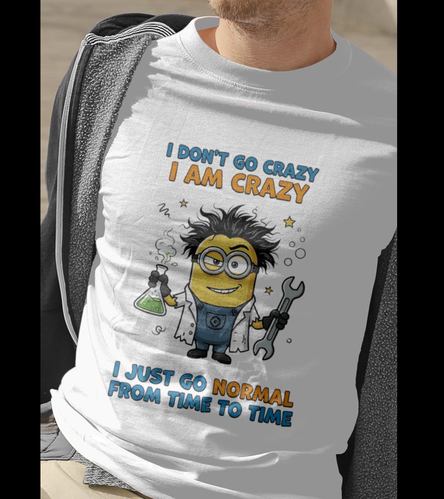 I Don't Go Crazy I Am Crazy Minion I Just Go Normal From Time To Time T-Shirt
