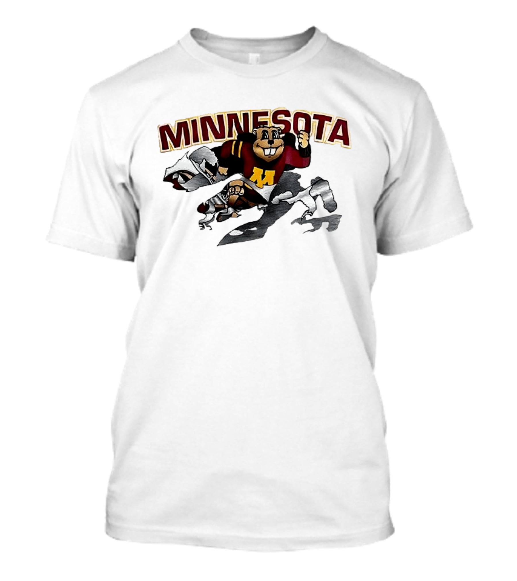 Minnesota Golden Gophers Mascot Bursting Through T-Shirt