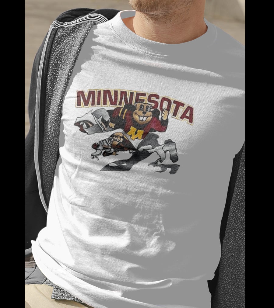 Minnesota Golden Gophers Mascot Bursting Through T-Shirt