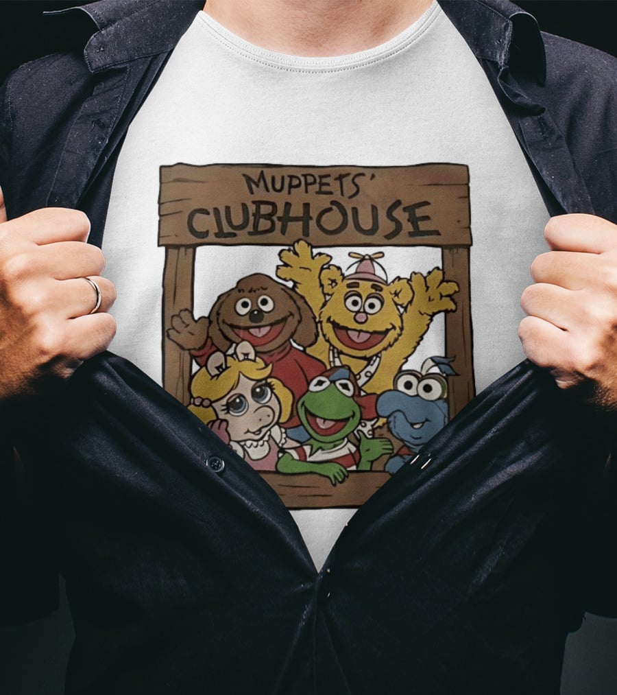 Muppets Clubhouse Characters Kermit Fozzie Gonzo Miss Piggy Rowlf T-Shirt