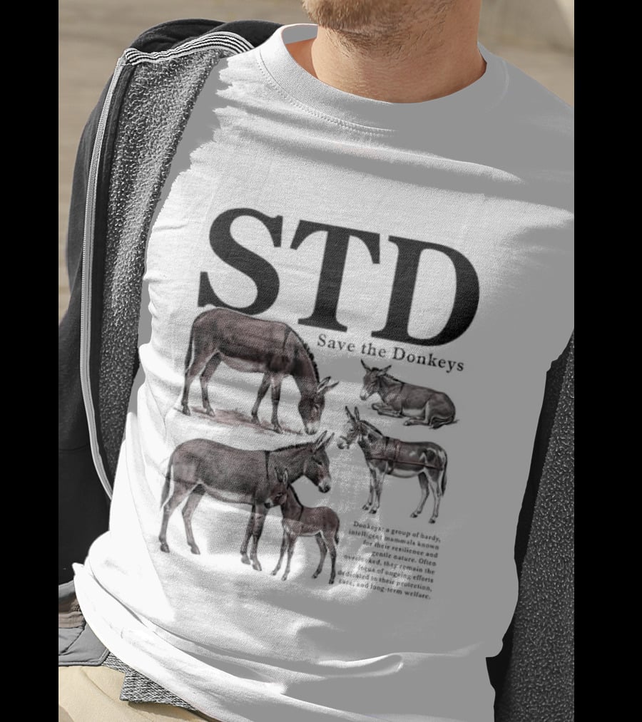 STD Save The Donkeys Animal Conservation Awareness T-Shirt
