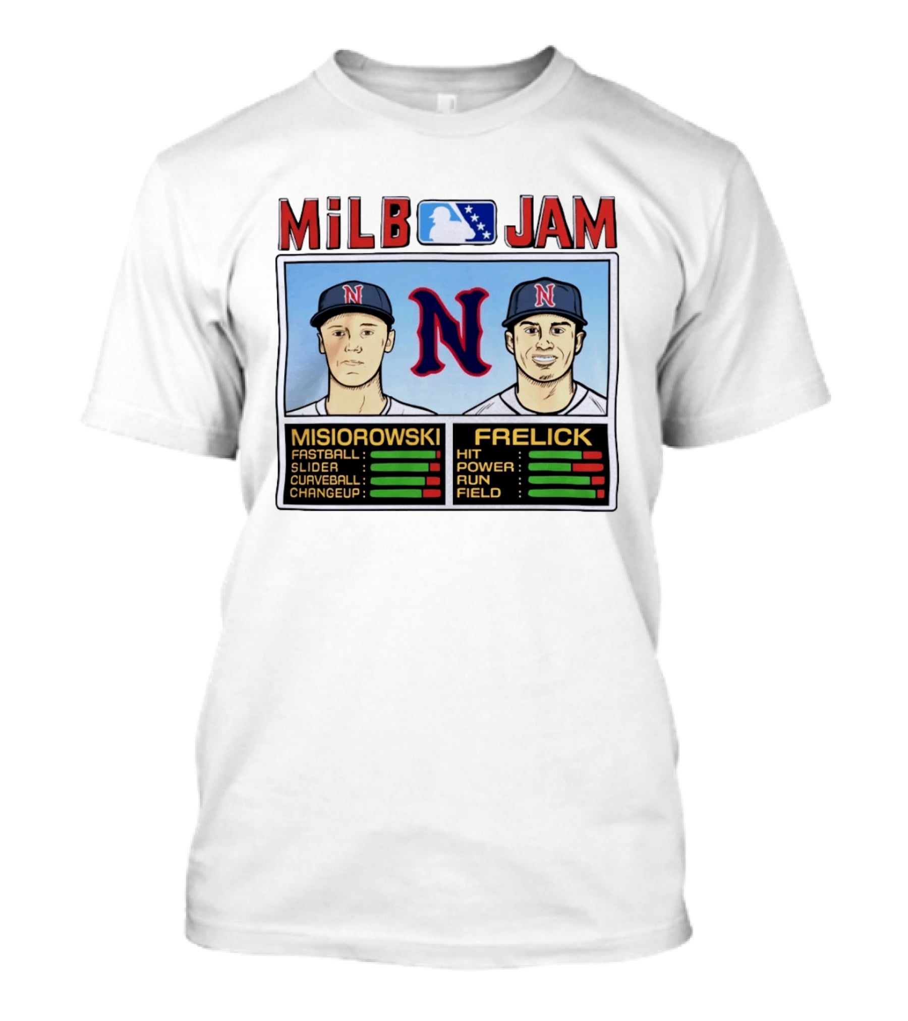 MiLB Jam Nashville Sounds Misiorowski Frelick Fastball Power Baseball T-Shirt