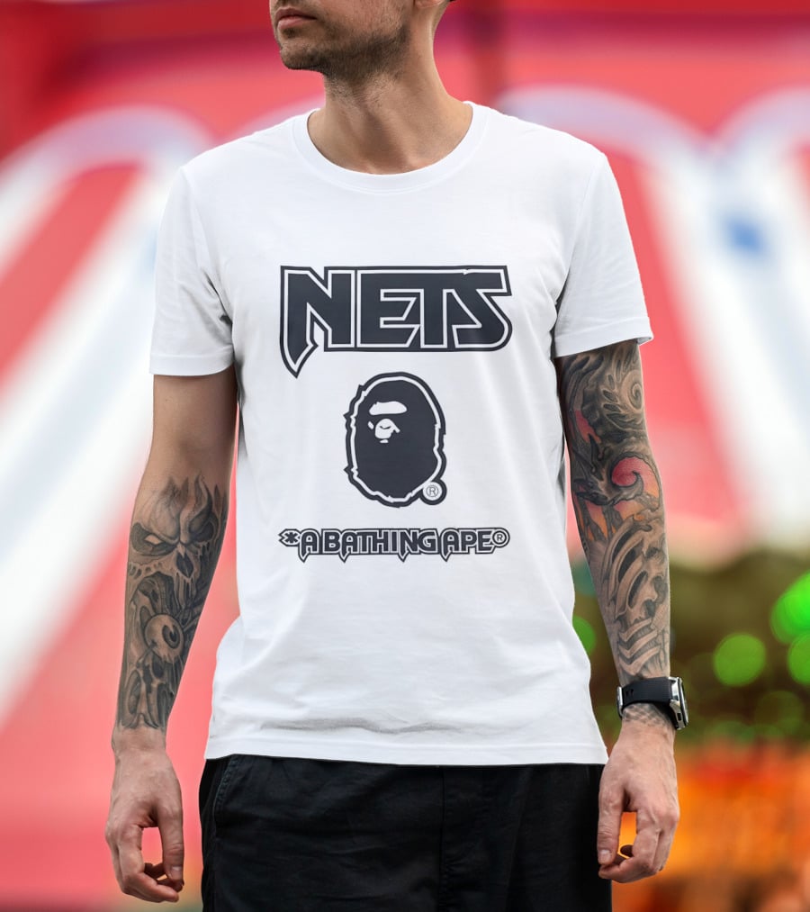 New Jersey Nets NBA A Bathing Ape Collaboration T-Shirt