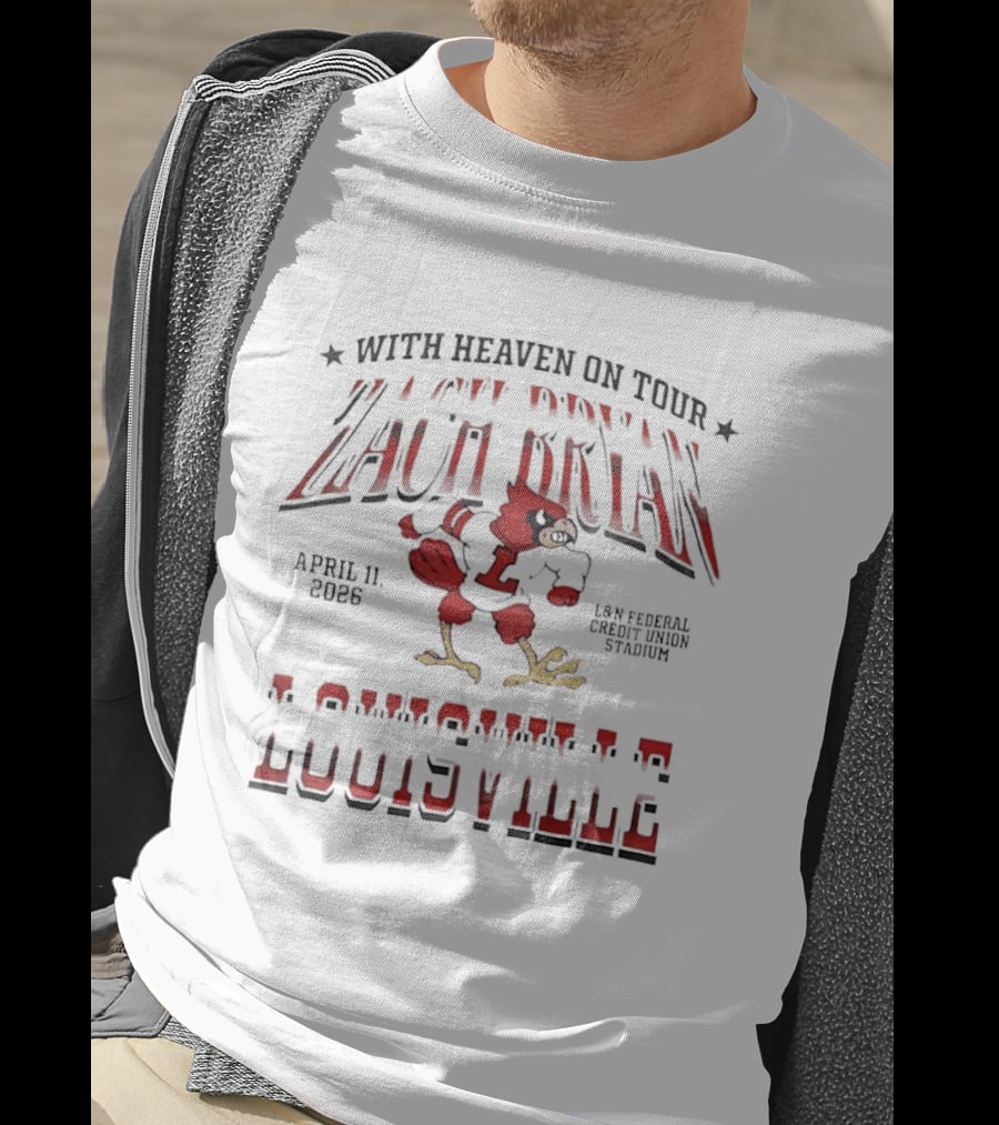 Zach Bryan With Heaven On Tour Louisville Cardinals Kentucky Exclusive 2026 T-Shirt