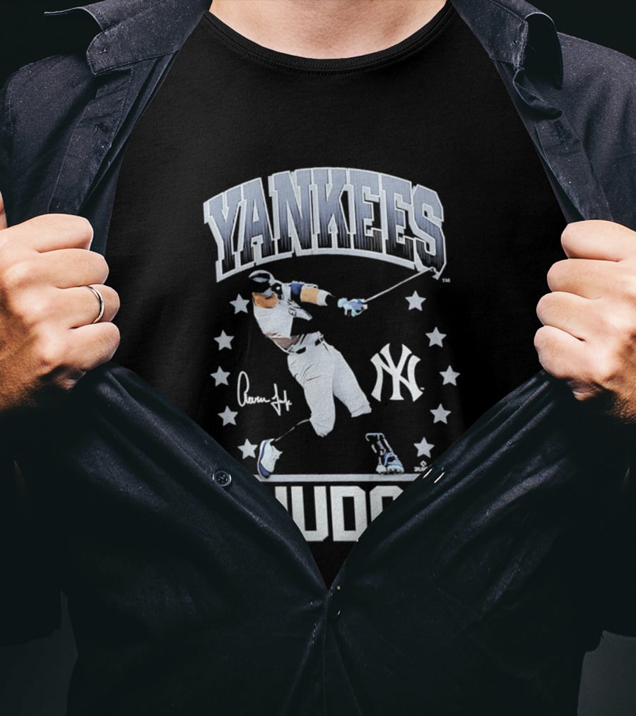 New York Yankees Aaron Judge Autograph Stars Yankee T-Shirt