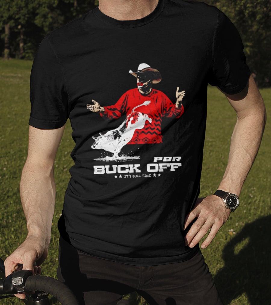 PBR Flint Buck Off It's Bull Time Cowboy Hat Bull Rider Red Sweater T-Shirt