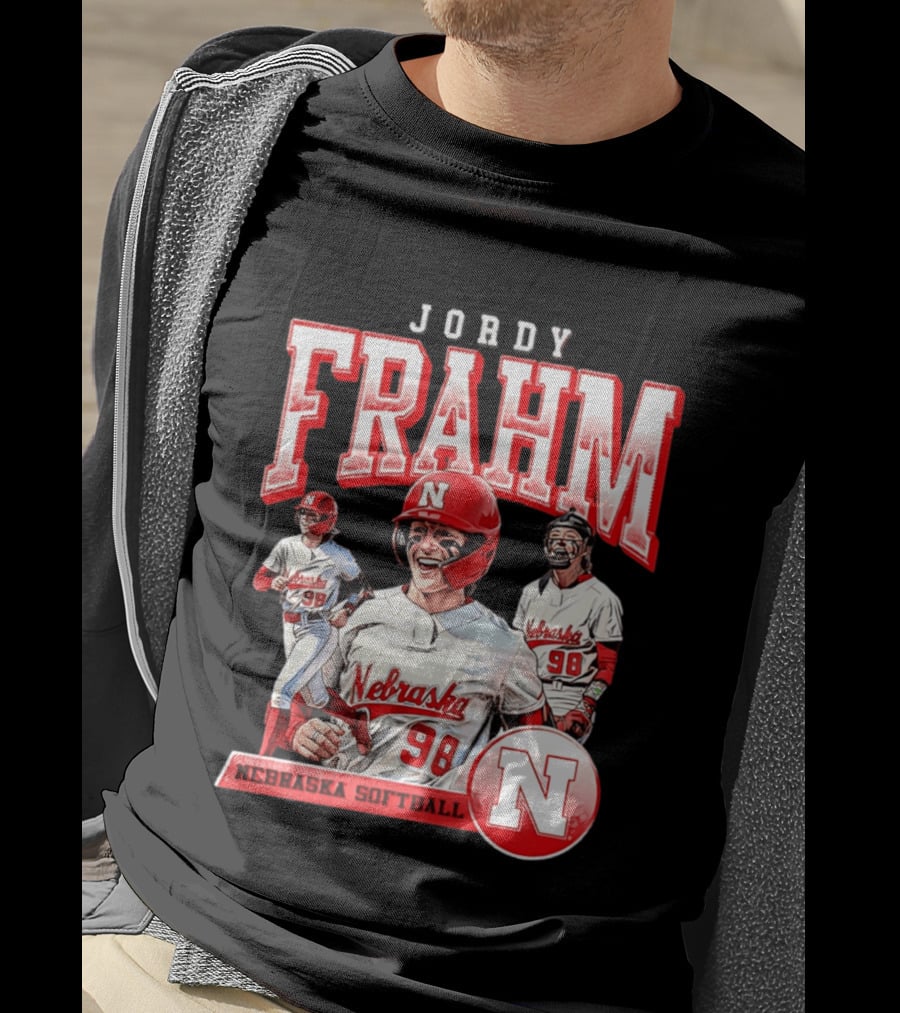Jordy Frahm Nebraska Softball 98 Player Vintage 90s T-Shirt