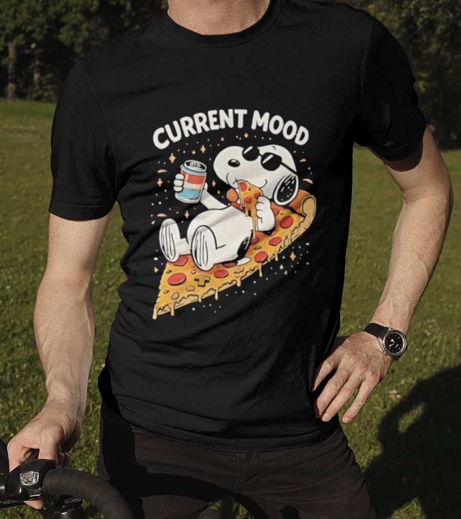 Current Mood Snoopy Relaxing Eating Pizza On A Slice T-Shirt