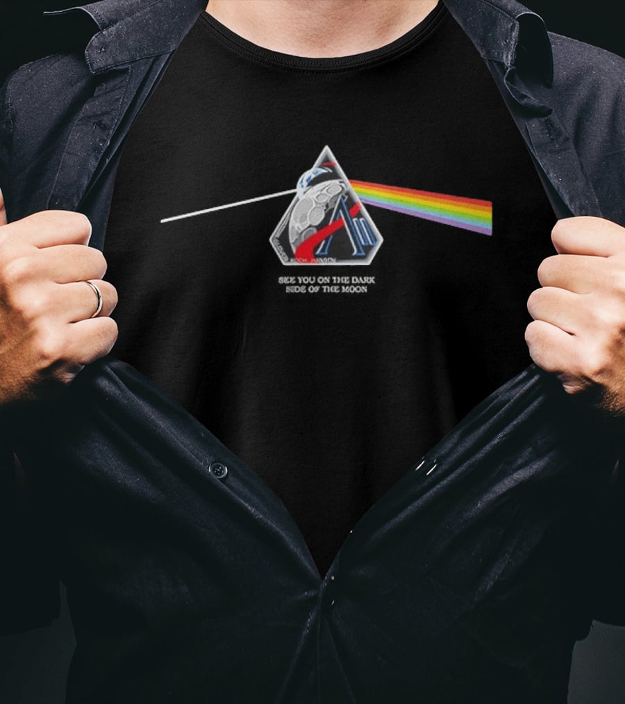 See You On The Dark Side Of The Moon Apollo 11 NASA Rainbow Triangle T-Shirt
