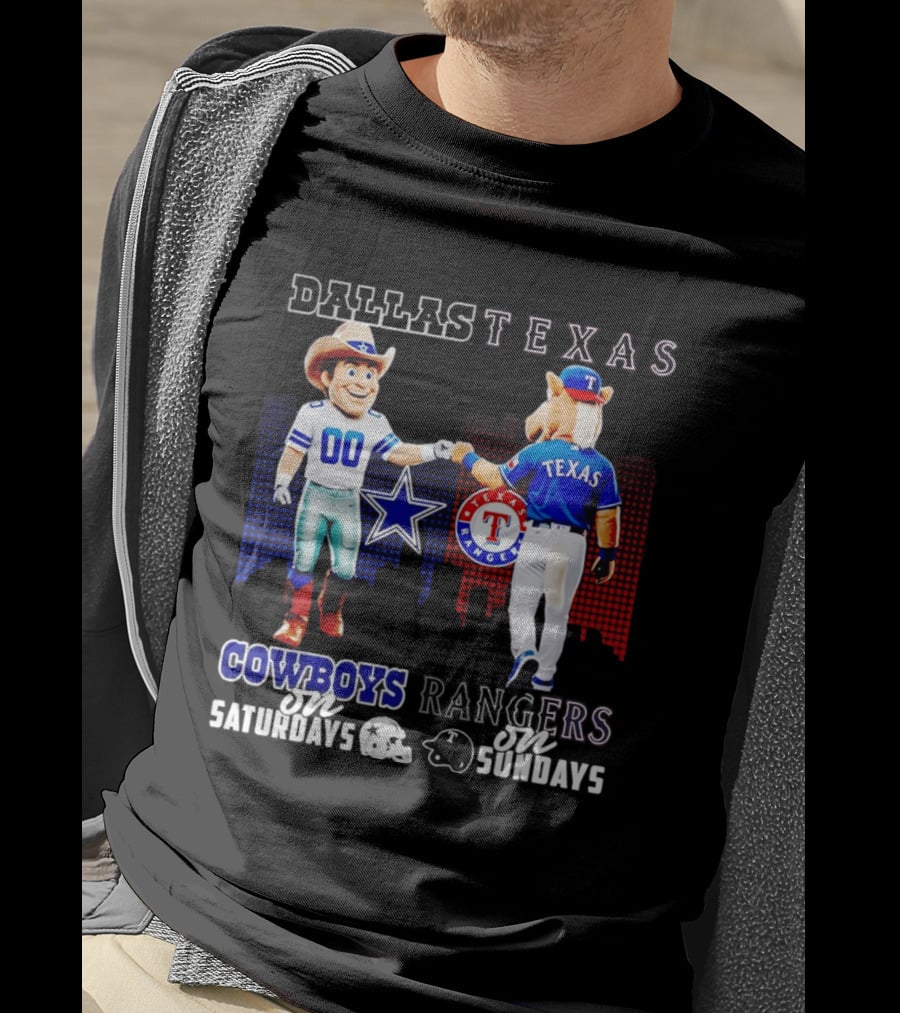 Dallas Texas Cowboys Rangers Skyline Texas Rangers T-Shirt