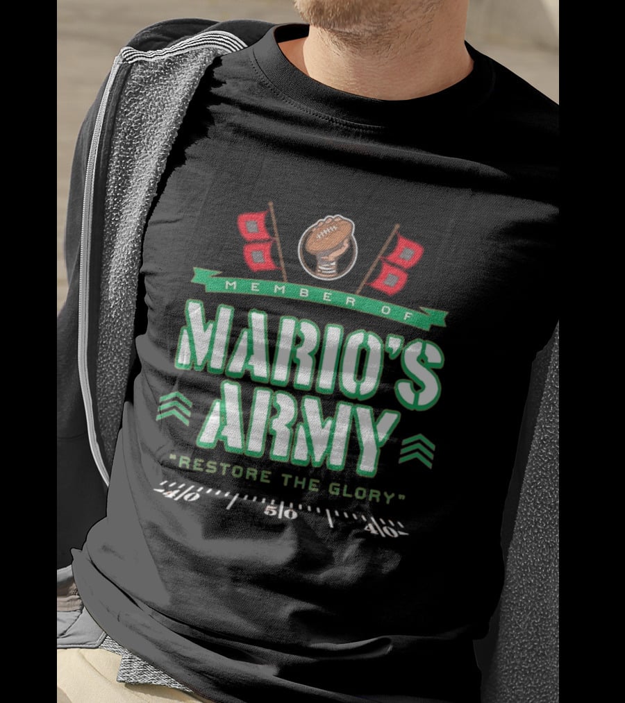 Member Of Mario's Army Restore The Glory Football Flags T-Shirt
