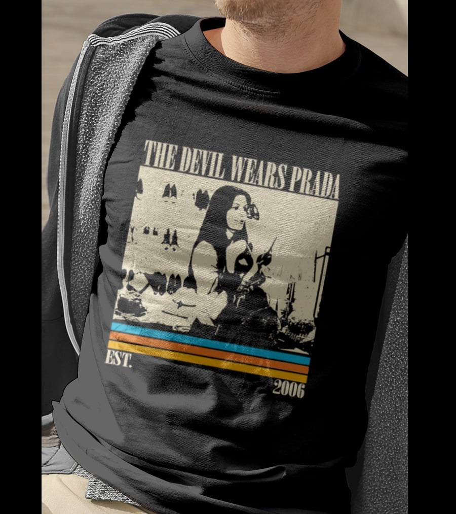 The Devil Wears Prada EST 2006 Vintage Style Retro Stripes T-Shirt