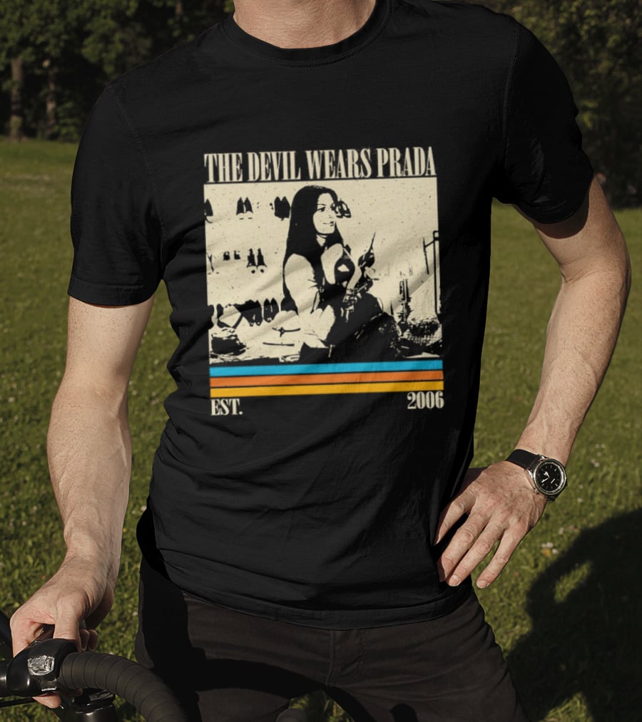 The Devil Wears Prada EST 2006 Vintage Style Retro Stripes T-Shirt
