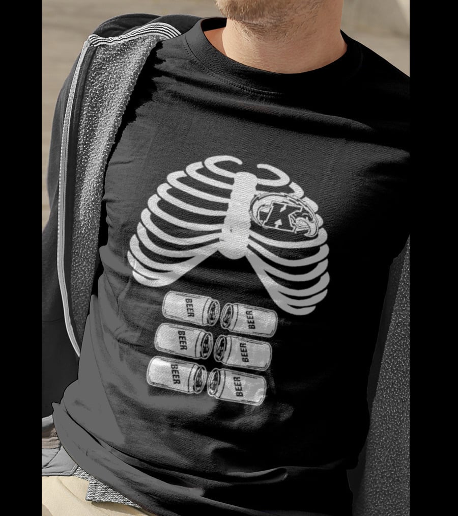 Kent State Senior Bar Crawl 2015 Skeleton Ribs Theme With K T-Shirt