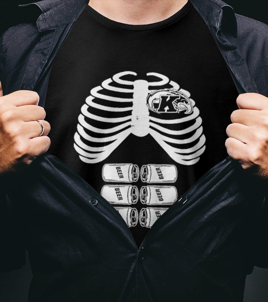 Kent State Senior Bar Crawl 2015 Skeleton Ribs Theme With K T-Shirt
