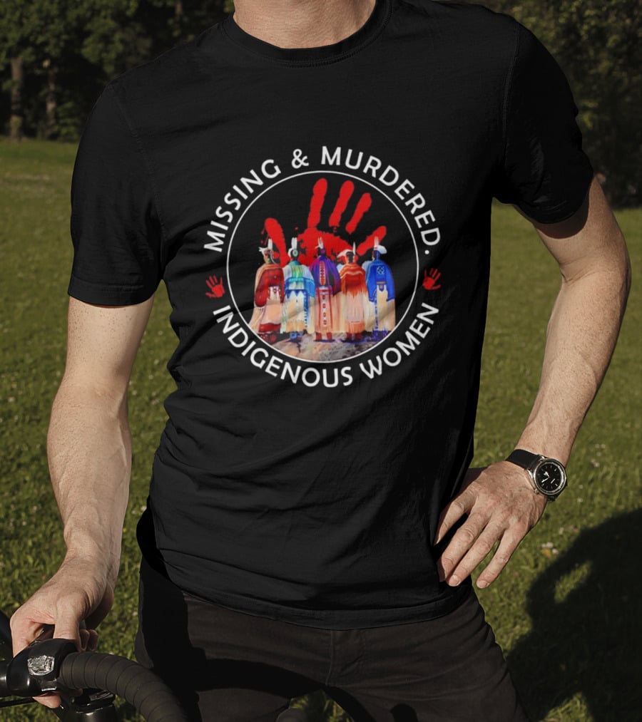Missing And Murdered Indigenous Women Red Handprint Symbol MMIW Awareness T-Shirt