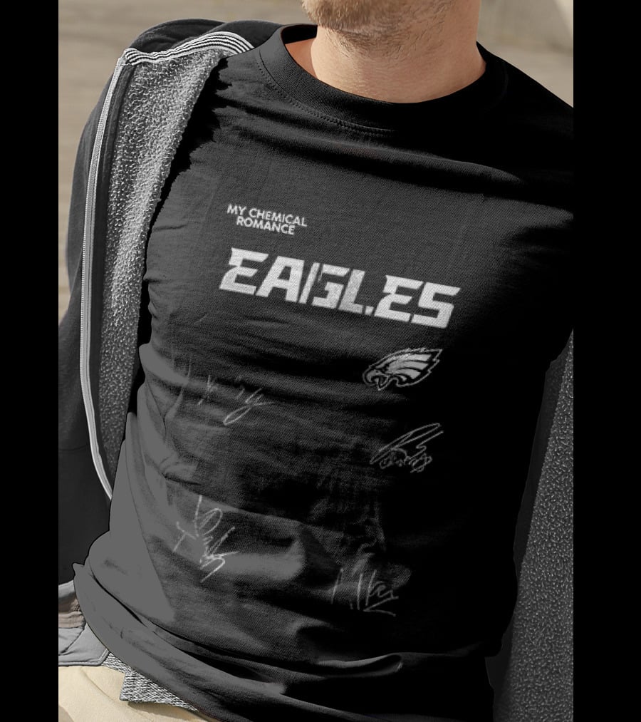 My Chemical Romance Eagles Signatures Collaboration Long Live The Black Parade Tour T-Shirt