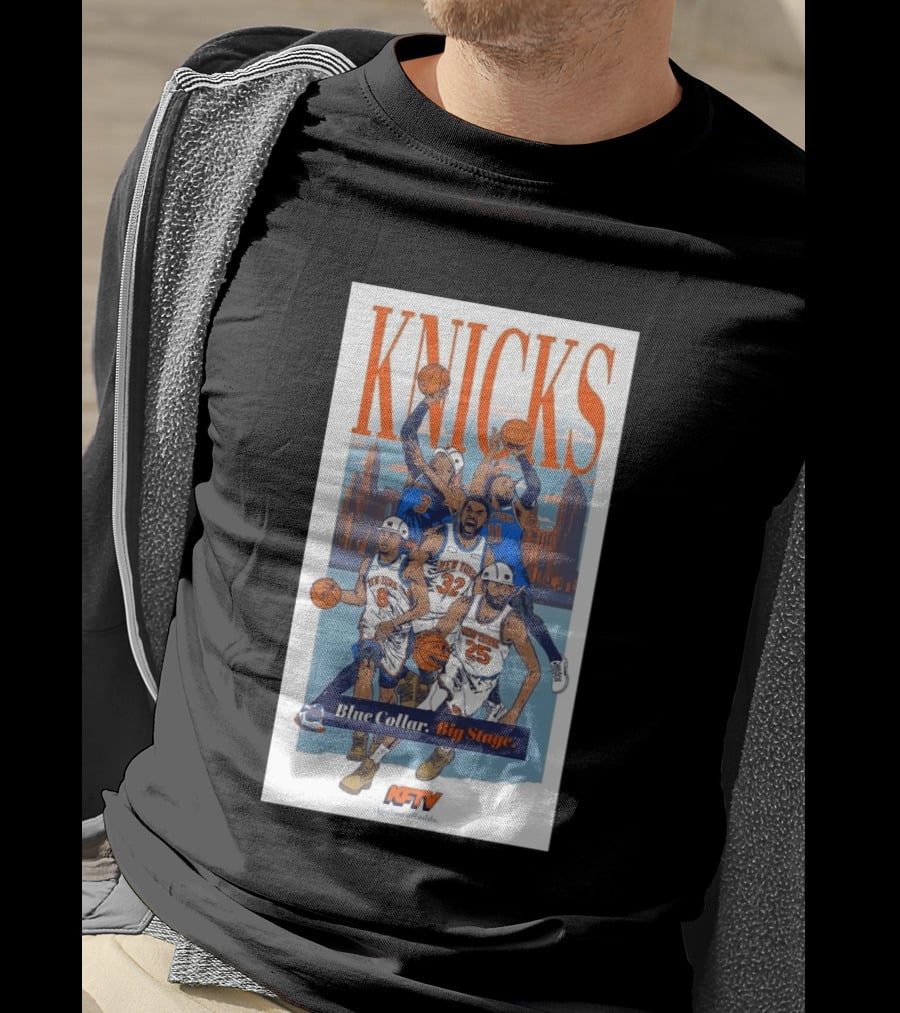 New York Knicks Blue Collar Big Stage Against All Odds Basketball Players T-Shirt