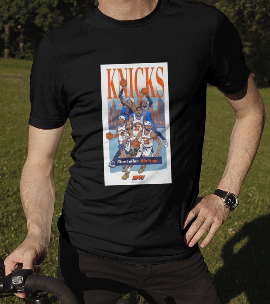 New York Knicks Blue Collar Big Stage Against All Odds Basketball Players T-Shirt