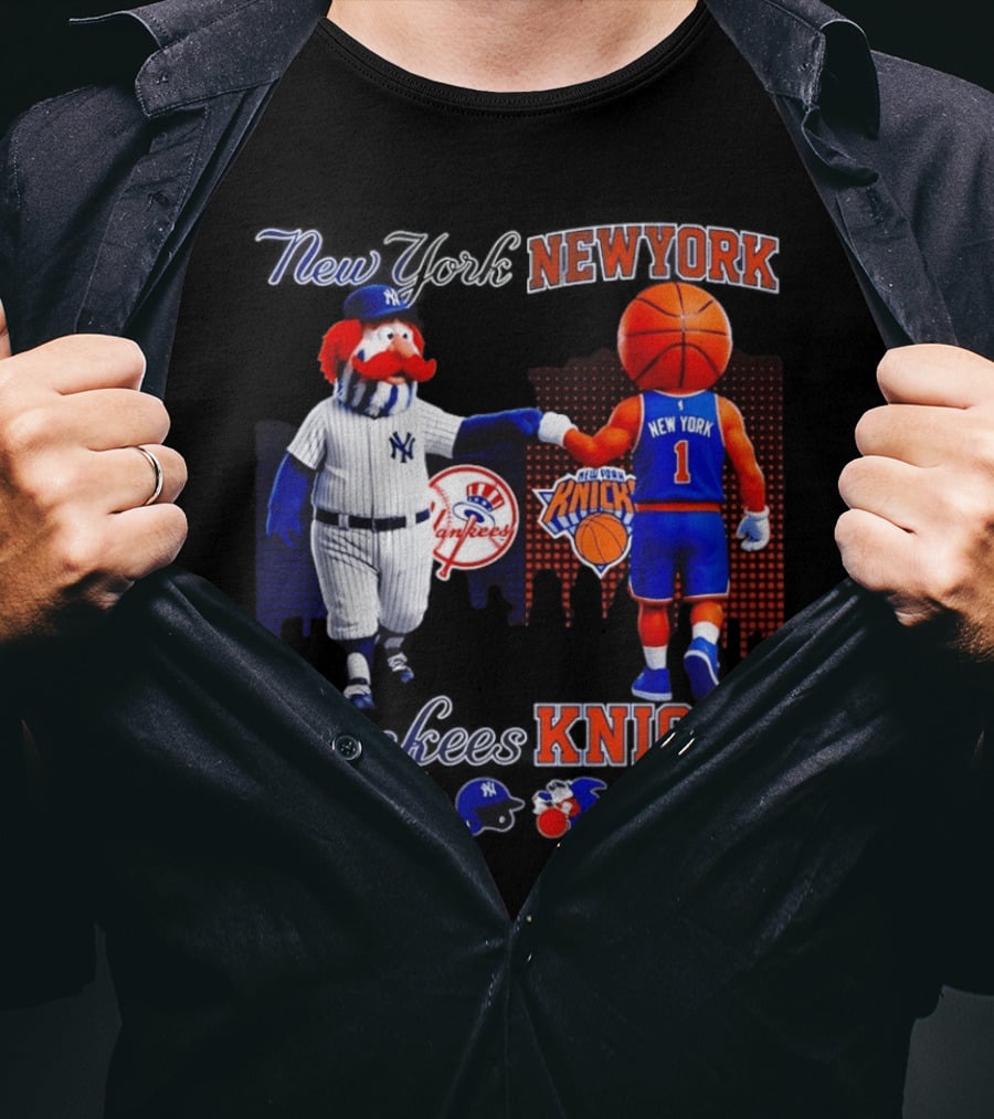 New York Yankees Saturdays Vs Knicks Sundays Yankees Knicks Mascots Baseball Basketball T-Shirt