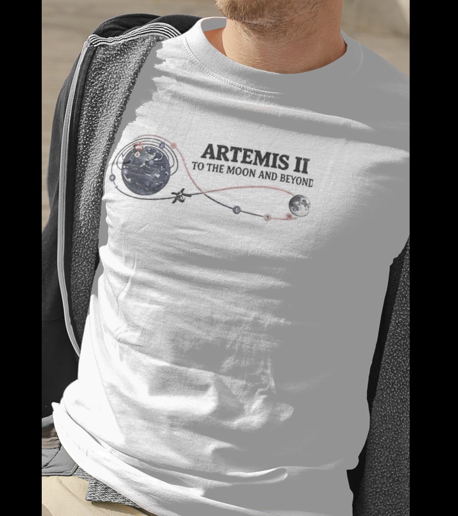 Artemis II 2026 To The Moon And Beyond Spacecraft Flight Path T-Shirt