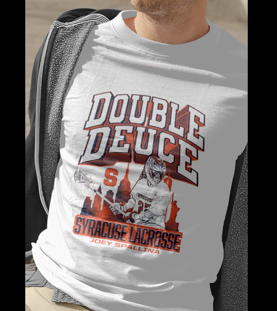 Double Deuce Syracuse Lacrosse Joey Spallina City Skyline T-Shirt