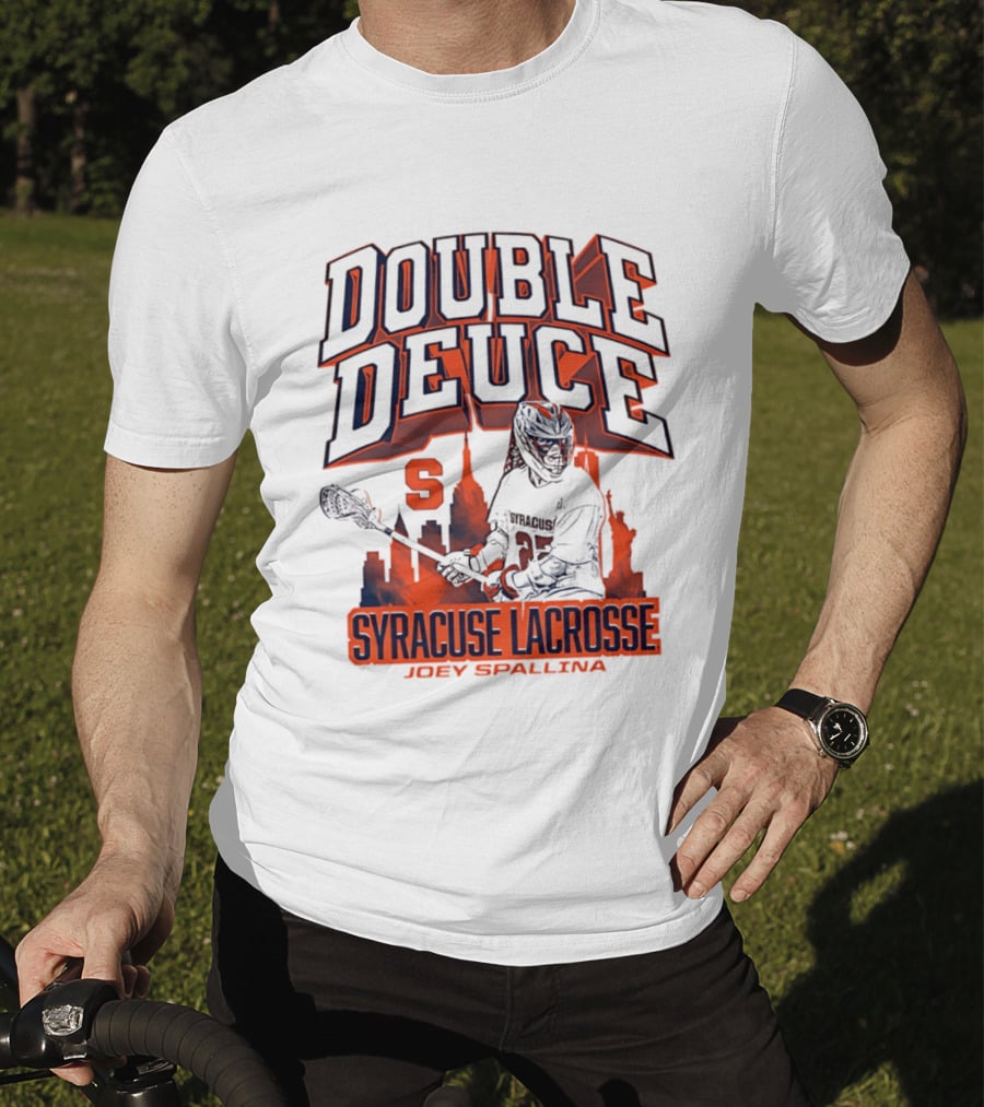 Double Deuce Syracuse Lacrosse Joey Spallina City Skyline T-Shirt
