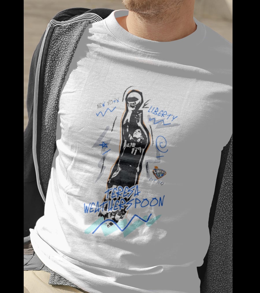 New York Liberty Teresa Weatherspoon Chalked Up Basketball Art 97 98 WNBA T-Shirt