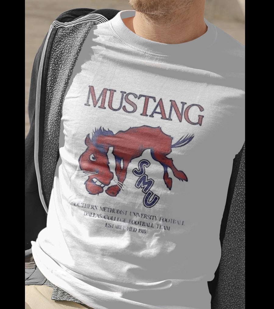 SMU Mustangs Southern Methodist University Red Blue Mustang T-Shirt