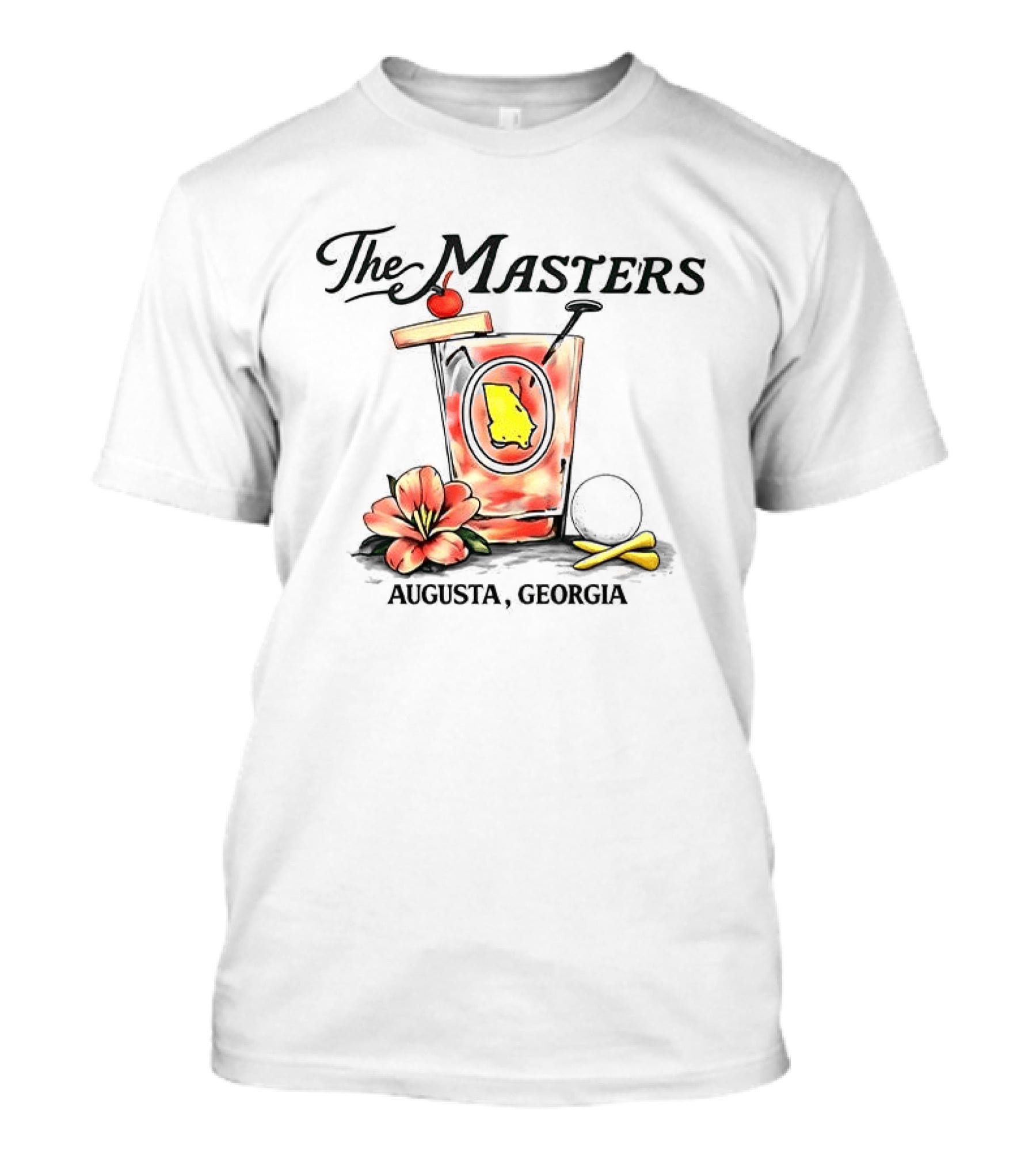 The Masters Tournament Augusta Georgia 2026 Cocktail Floral Map T-Shirt