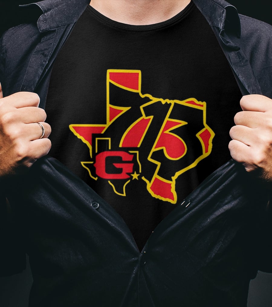 Houston Gamblers 713 Area Code Texas Map T-Shirt