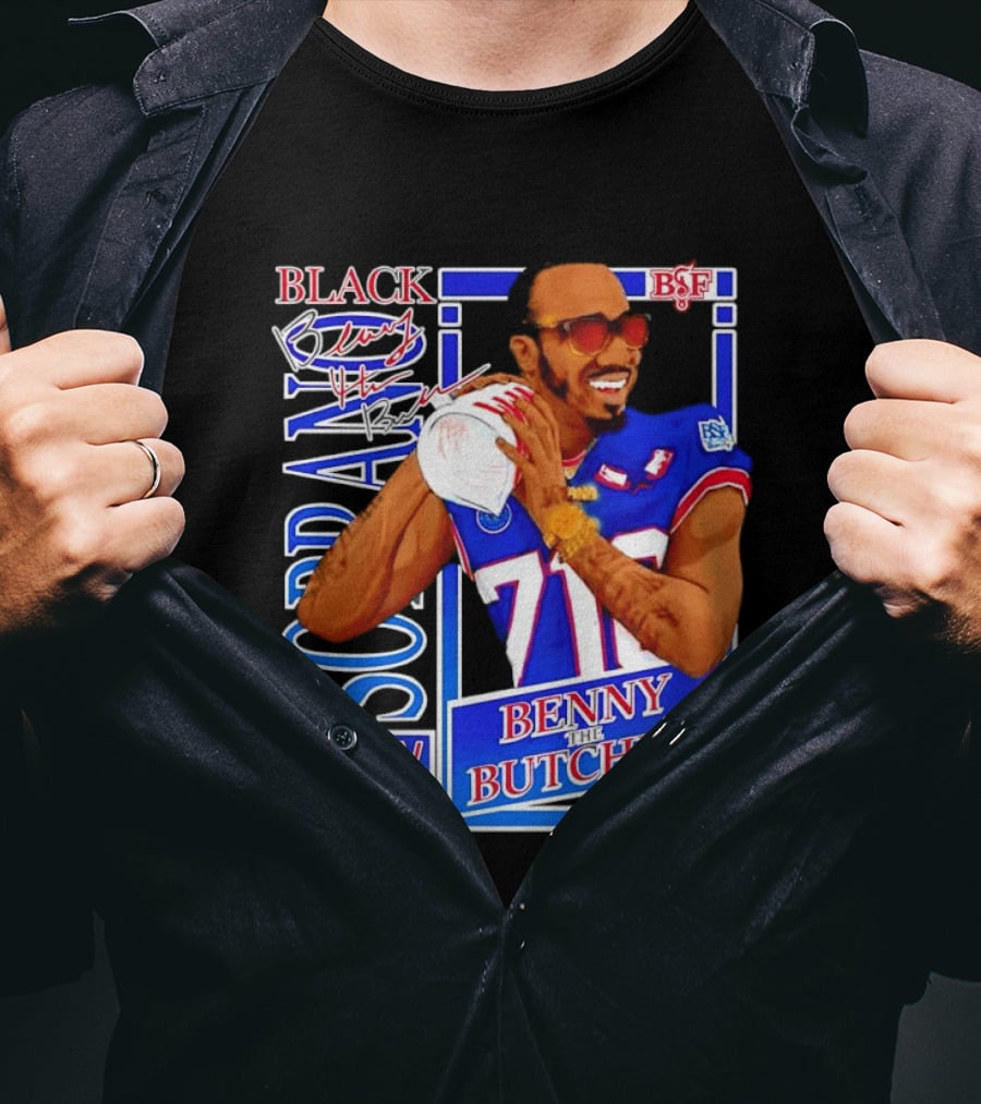 Benny The Butcher Black Soprano Family Buffalo Bills 716 Montana Ave T-Shirt