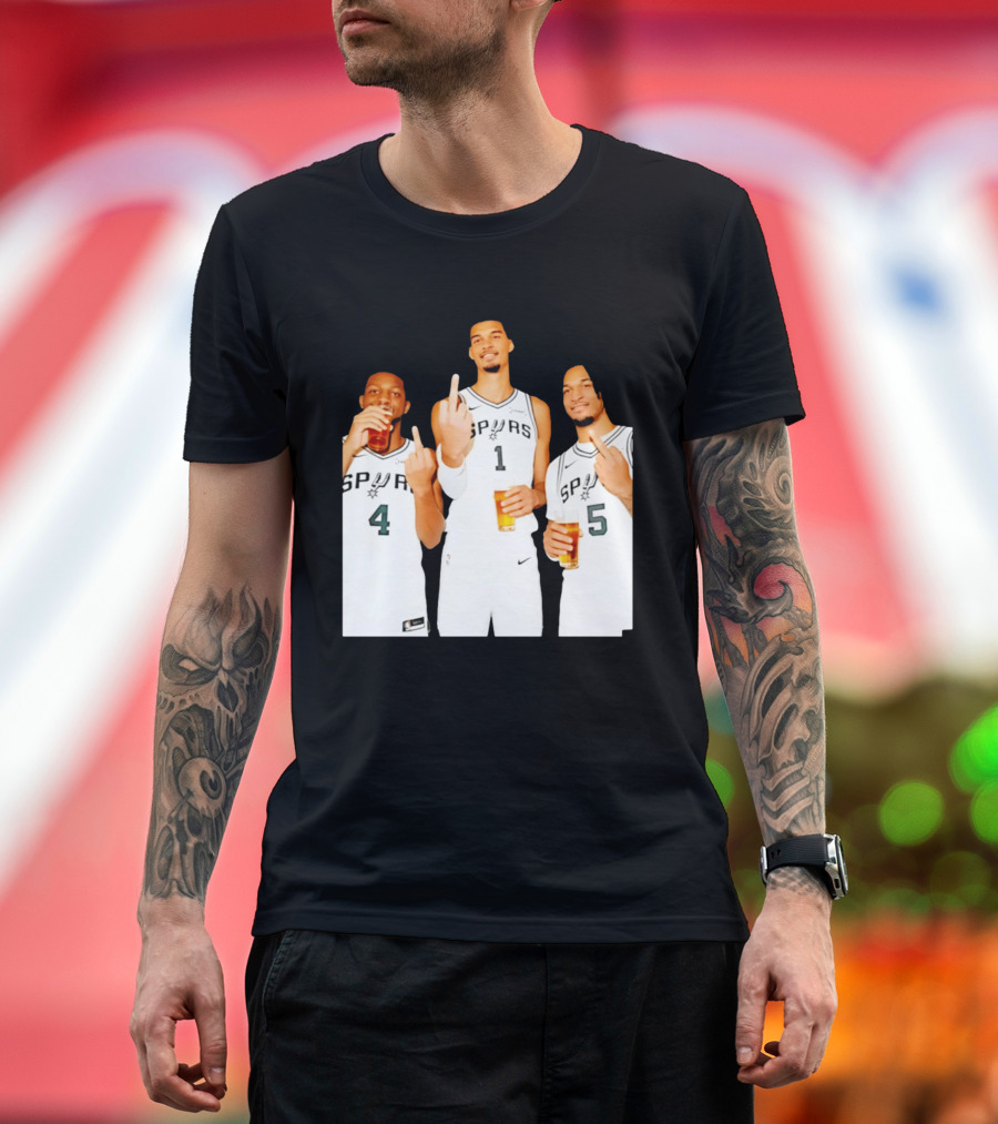 San Antonio Spurs Trinity Beers And Middle Finger Gesture T-Shirt