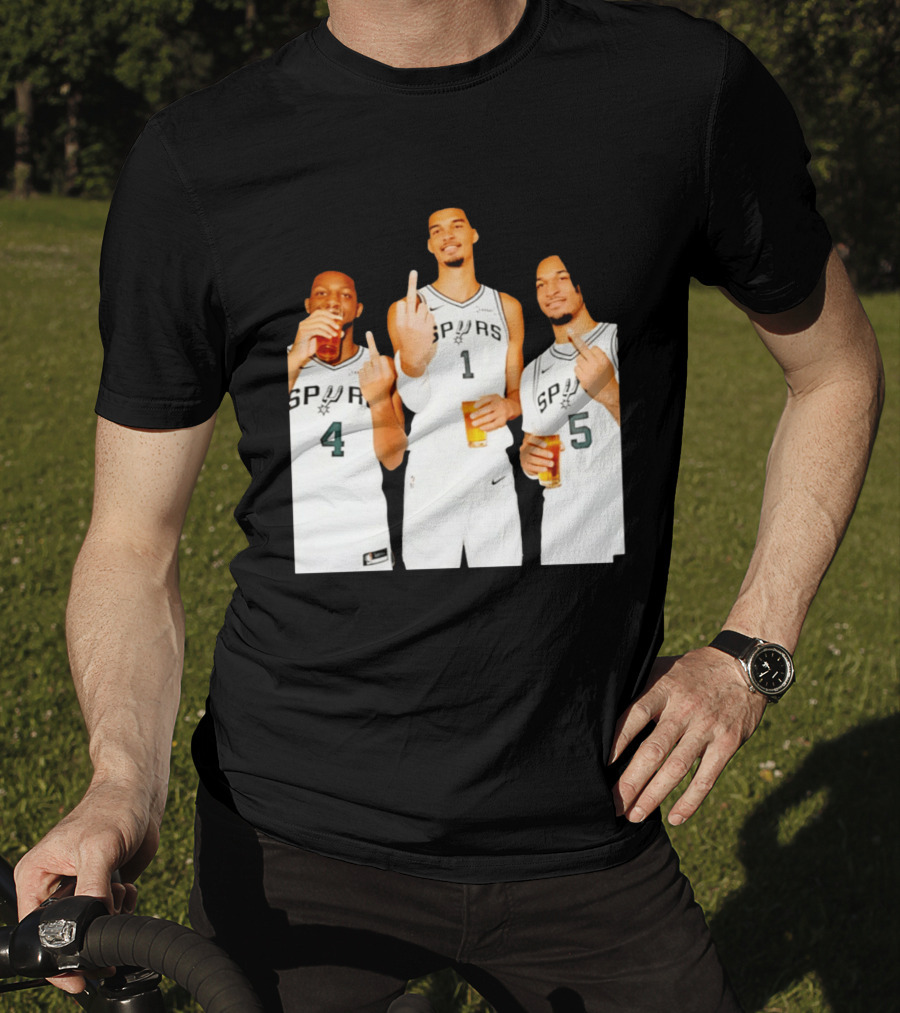 San Antonio Spurs Trinity Beers And Middle Finger Gesture T-Shirt