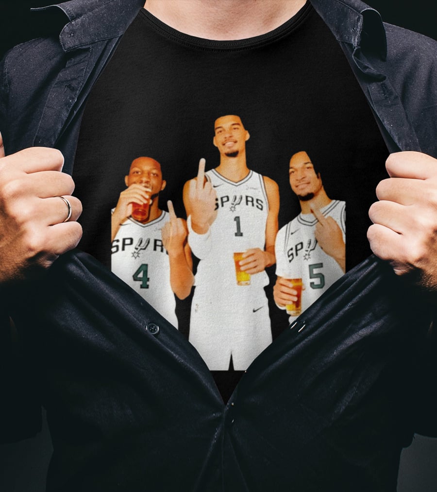 San Antonio Spurs Trinity Beers And Middle Finger Gesture T-Shirt