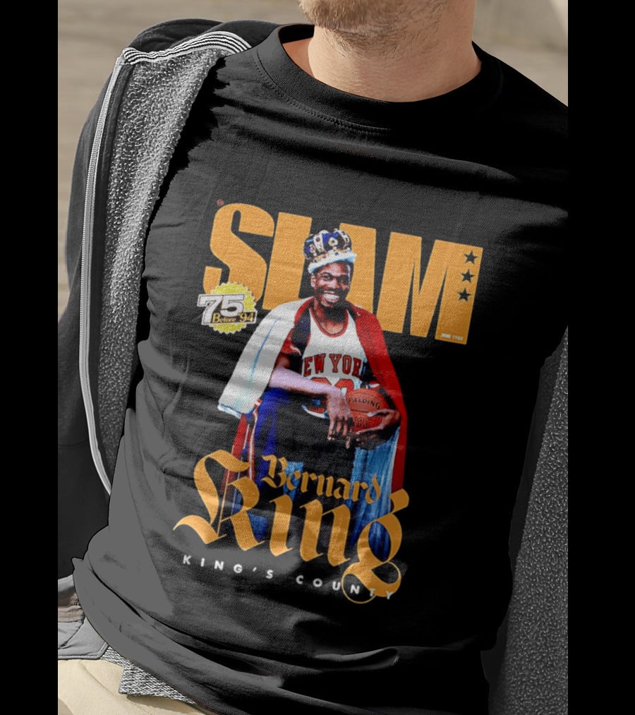 Bernard King New York Knicks Slam June 1995 King's County 75 Before 94 T-Shirt
