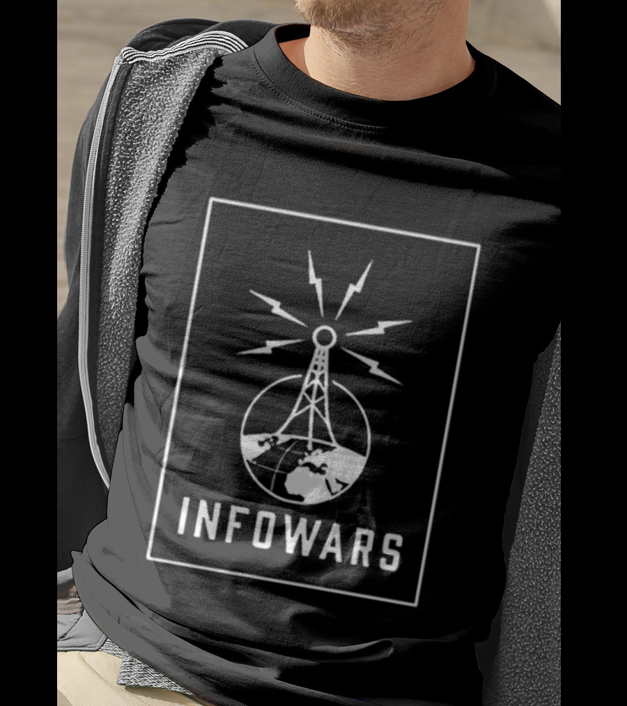 Infowars Global Broadcast Tower With Lightning T-Shirt