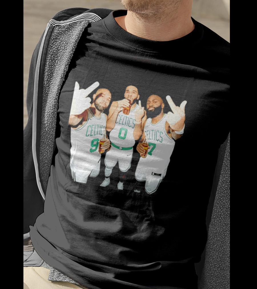 Boston Celtics Players Trinity Middle Finger Beers Humor T-Shirt