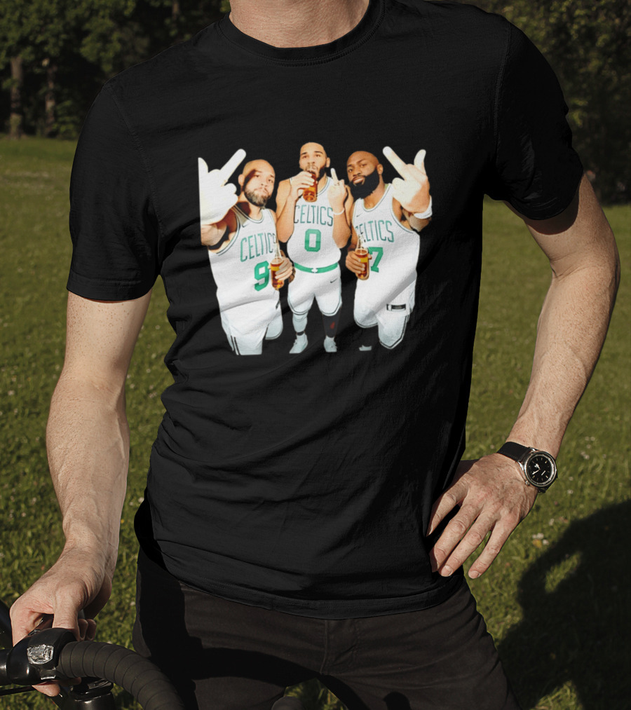 Boston Celtics Players Trinity Middle Finger Beers Humor T-Shirt