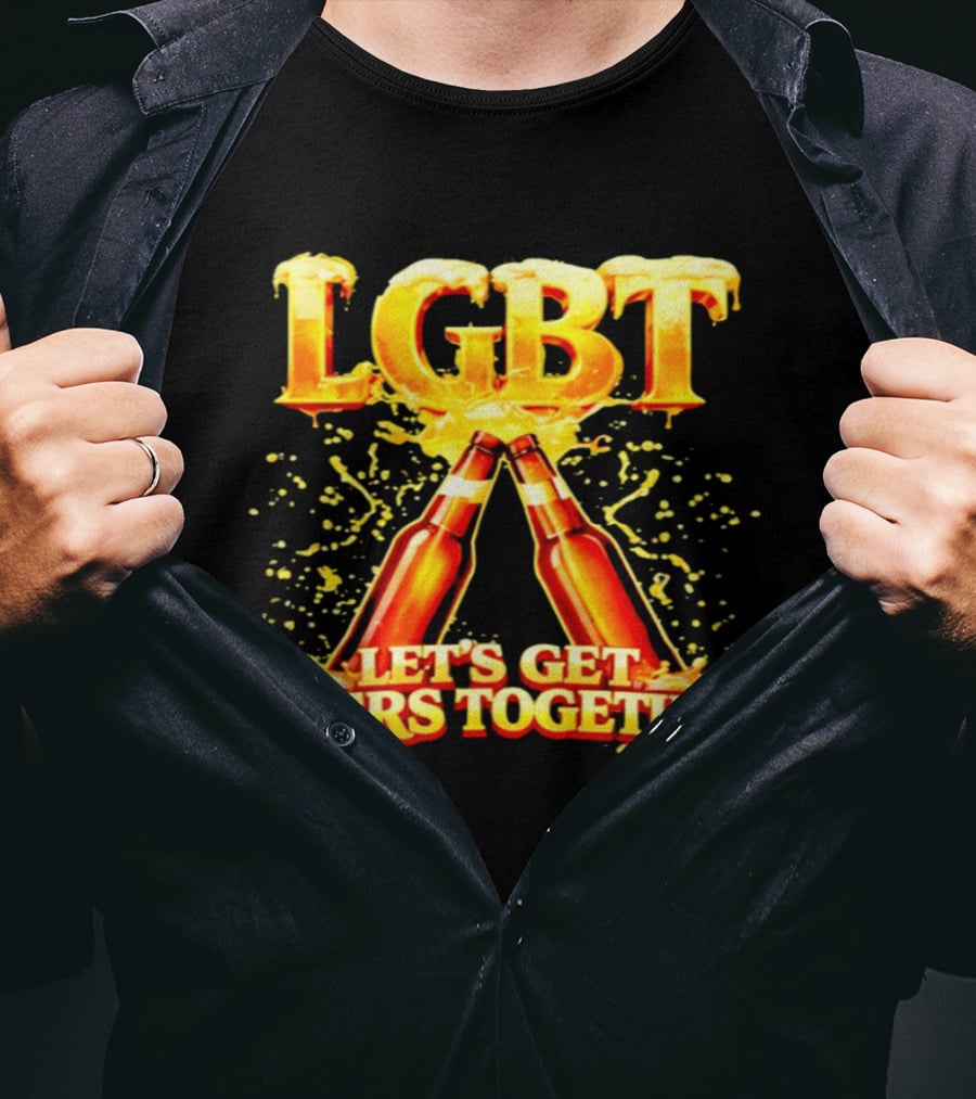 LGBT Let's Get Beers Together Celebration With Beer Bottles T-Shirt
