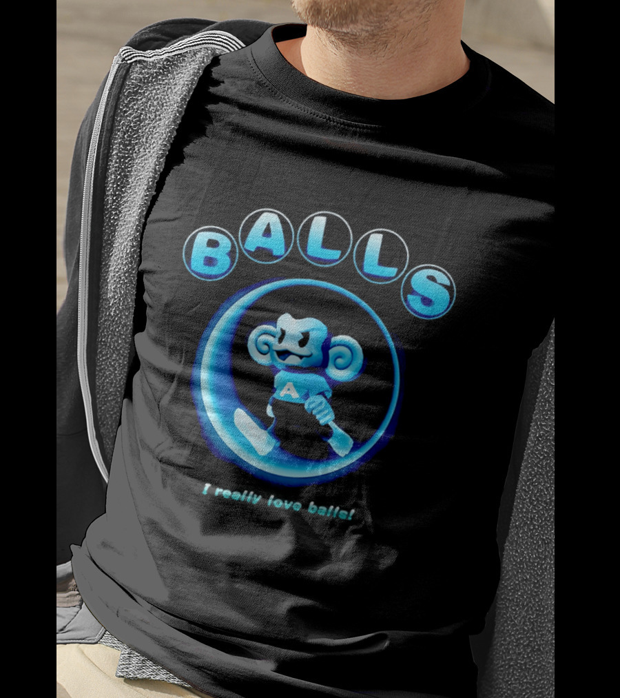 Super Monkey Ball I Really Love Balls A Blue Monkey T-Shirt