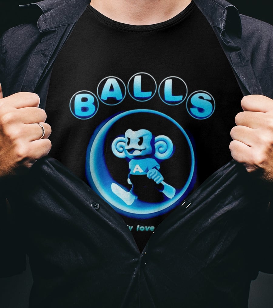 Super Monkey Ball I Really Love Balls A Blue Monkey T-Shirt