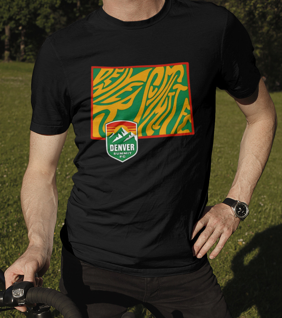 Denver Summit FC Groovy State Vibrant Mountain Soccer Club T-Shirt